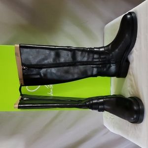 NEW SAM EDELMAN Freda Tall Black Leather Boot